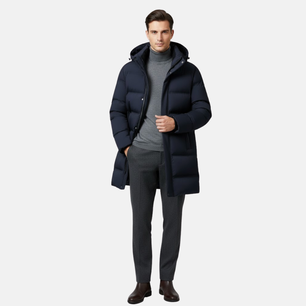 Briss | Daunenmantel mit Kapuze – Wasserabweisend & Warm Gefüttert