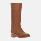 Briss | Damen Lange Stiefel mit Absatz – Lederoptik Boots mit Blockabsatz