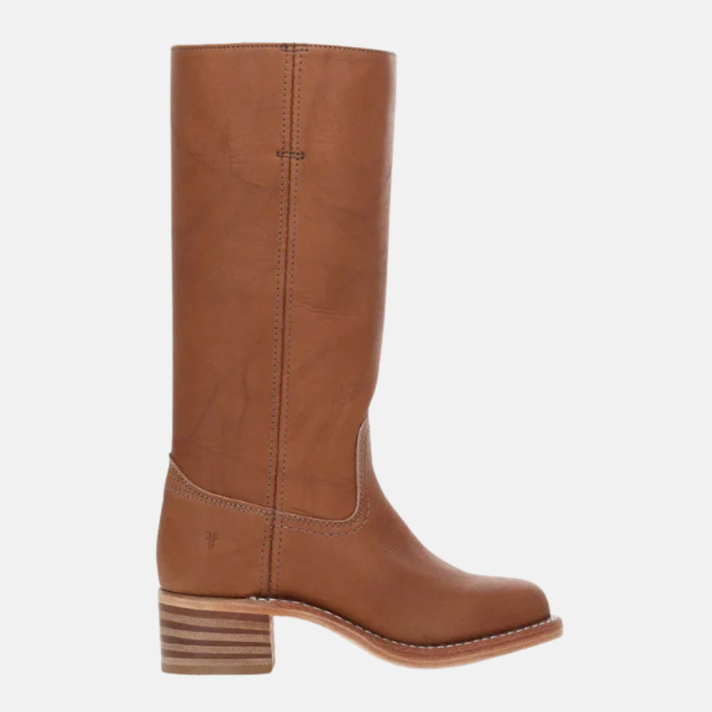 Briss | Damen Lange Stiefel mit Absatz – Lederoptik Boots mit Blockabsatz