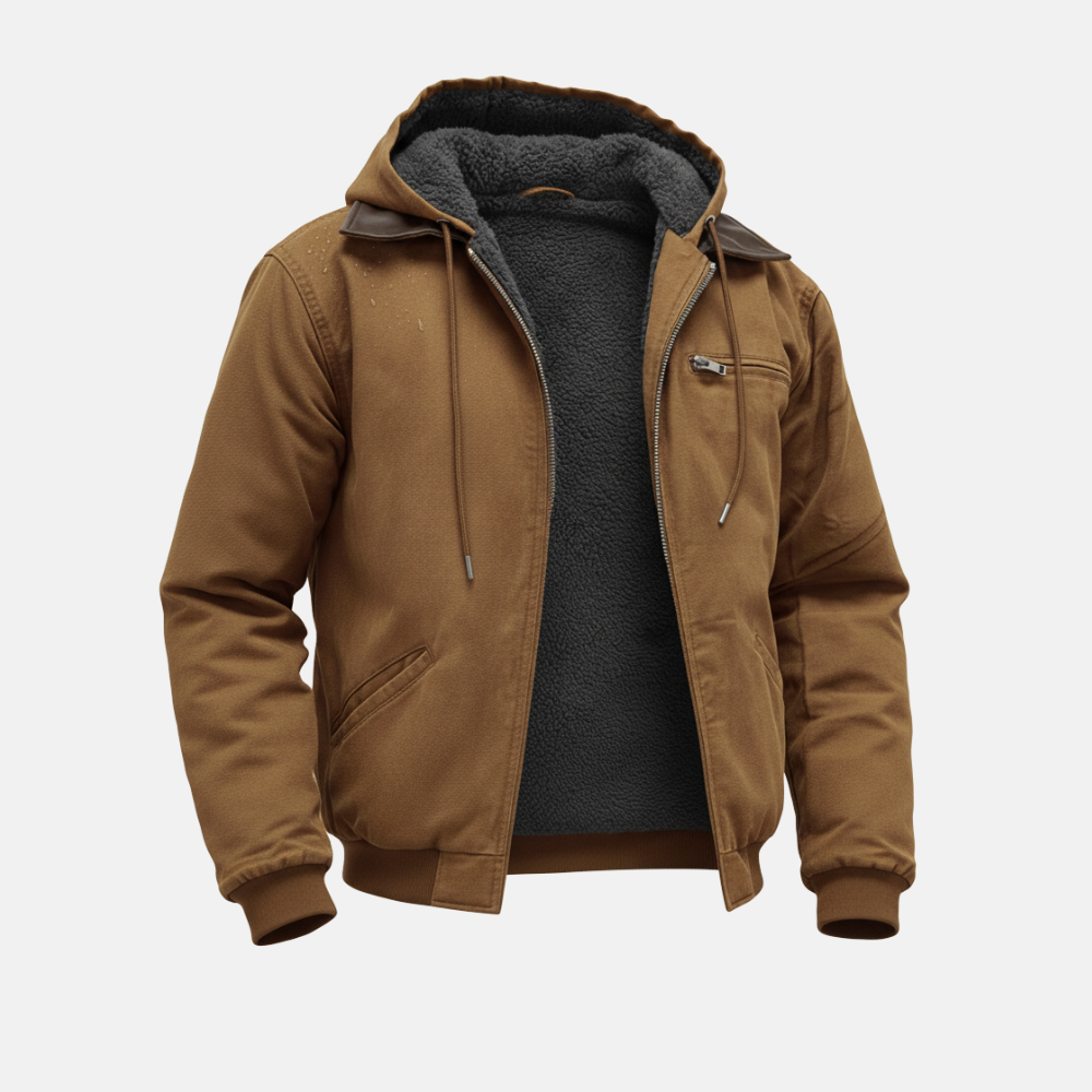 Briss | Herren Winterjacke mit Fleece-Futter und Kapuze – Warme Übergangsjacke mit Reißverschluss