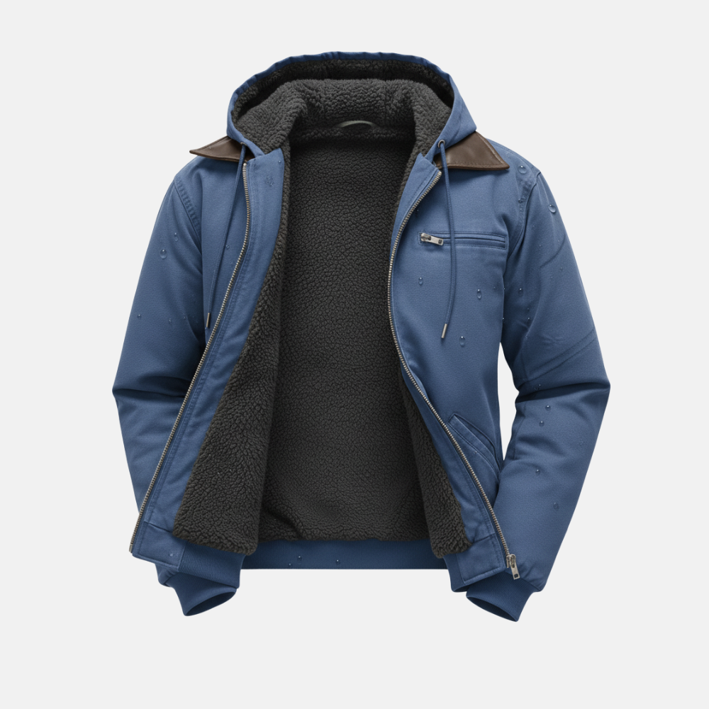 Briss | Herren Winterjacke mit Fleece-Futter und Kapuze – Warme Übergangsjacke mit Reißverschluss
