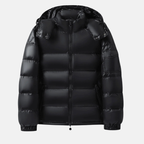 Briss | Herren-Daunenjacke mit abnehmbarer Kapuze – Glänzende Steppjacke