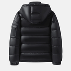 Briss | Herren-Daunenjacke mit abnehmbarer Kapuze – Glänzende Steppjacke