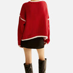 Briss | Damen Eleganter Winterpullover mit Kontrastkante