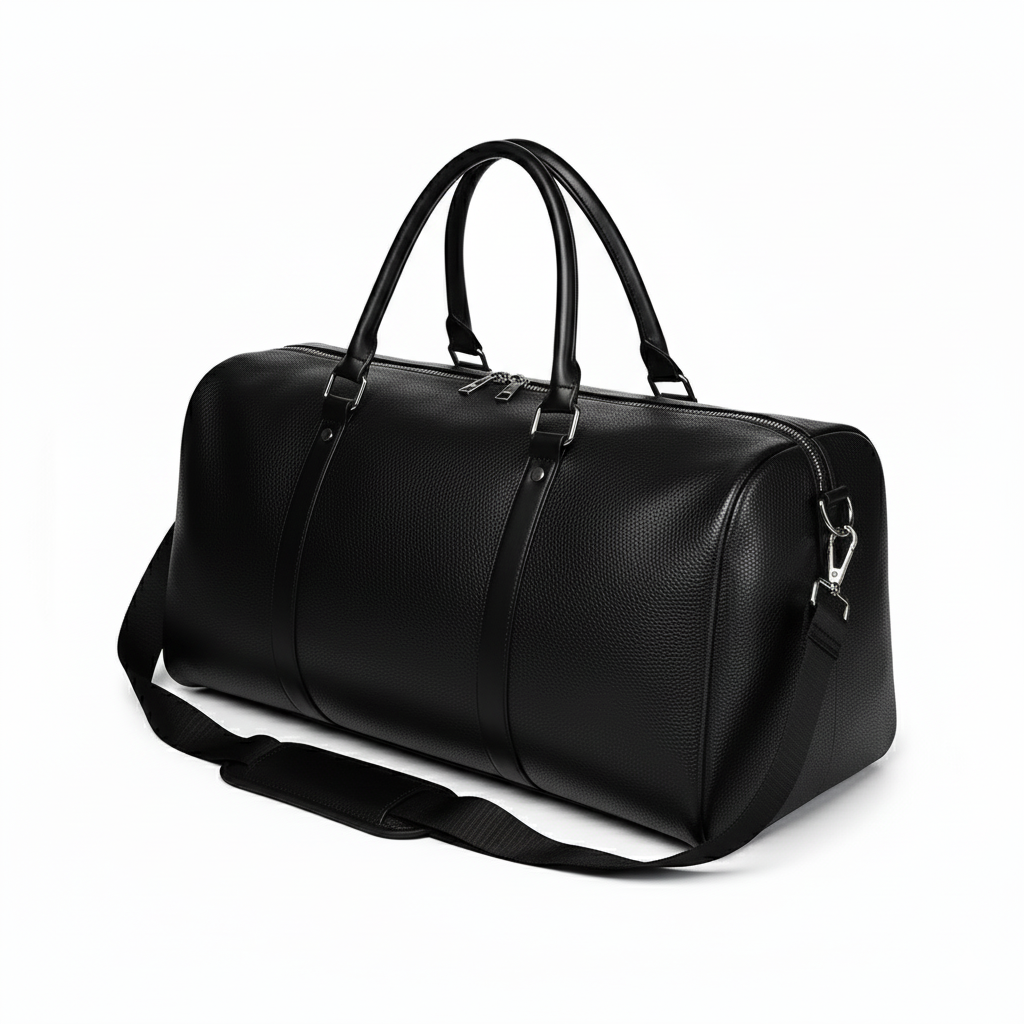Briss | Weekender aus Echtleder – Schwarze Reisetasche mit verstellbarem Schulterriemen