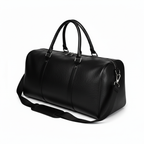 Briss | Weekender aus Echtleder – Schwarze Reisetasche mit verstellbarem Schulterriemen
