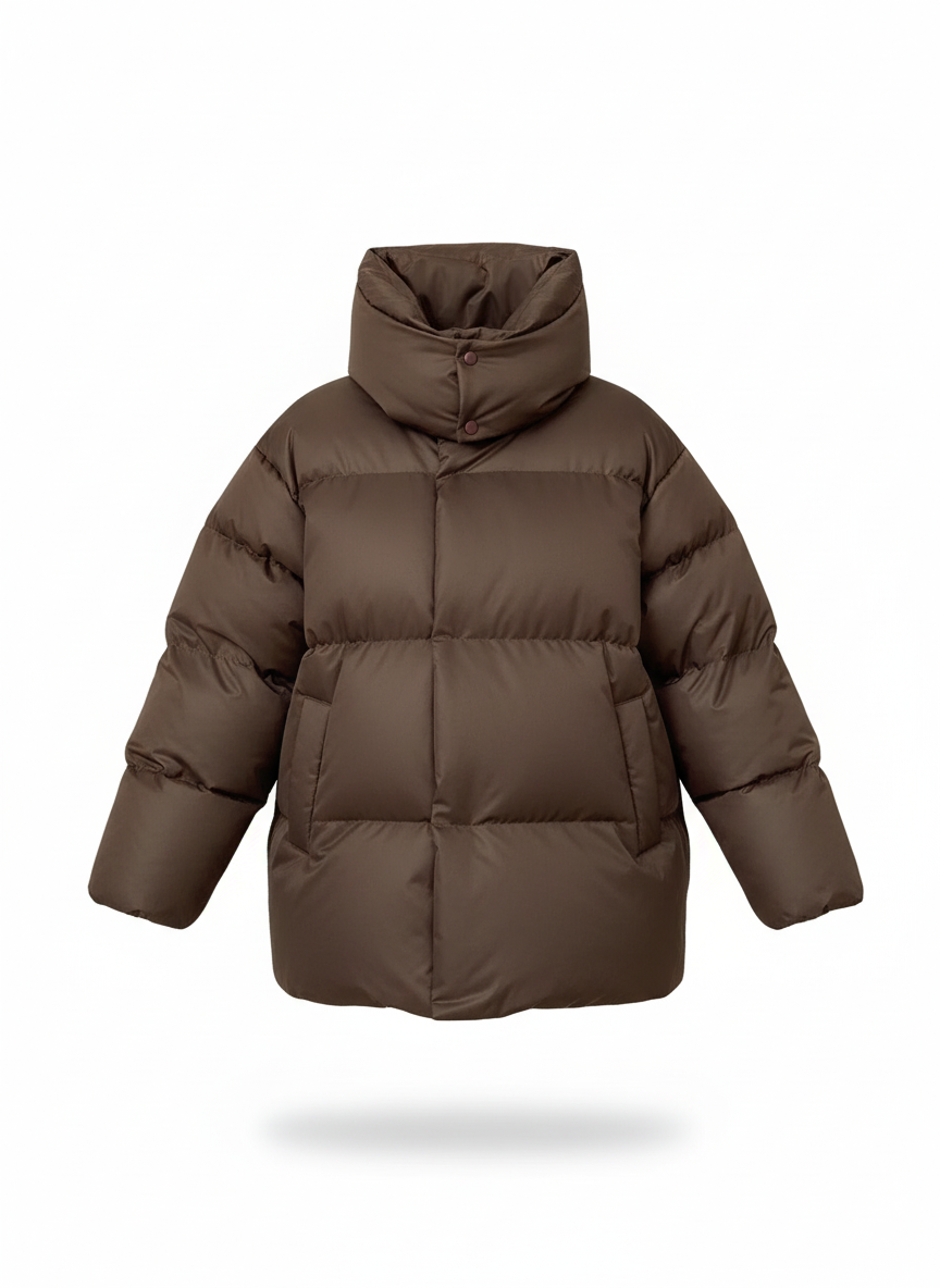 Briss | Damen Puffer Jacke mit Kapuze – Kurze, warme Steppjacke im Oversize-Look