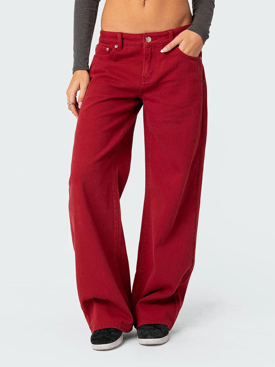 Briss | Damen-Jeans mit weitem Bein – Hoch taillierte Denim-Hose