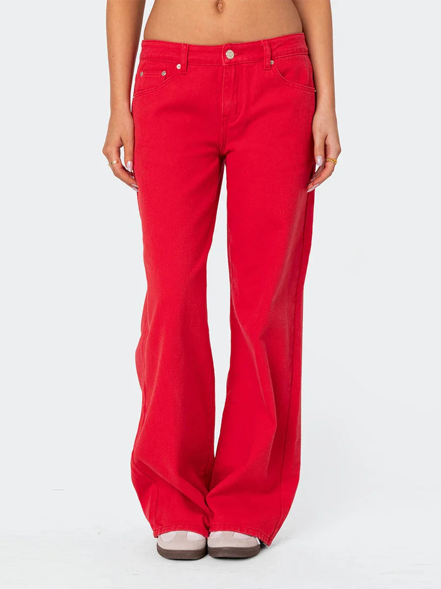 Briss | Damen-Jeans mit weitem Bein – Hoch taillierte Denim-Hose