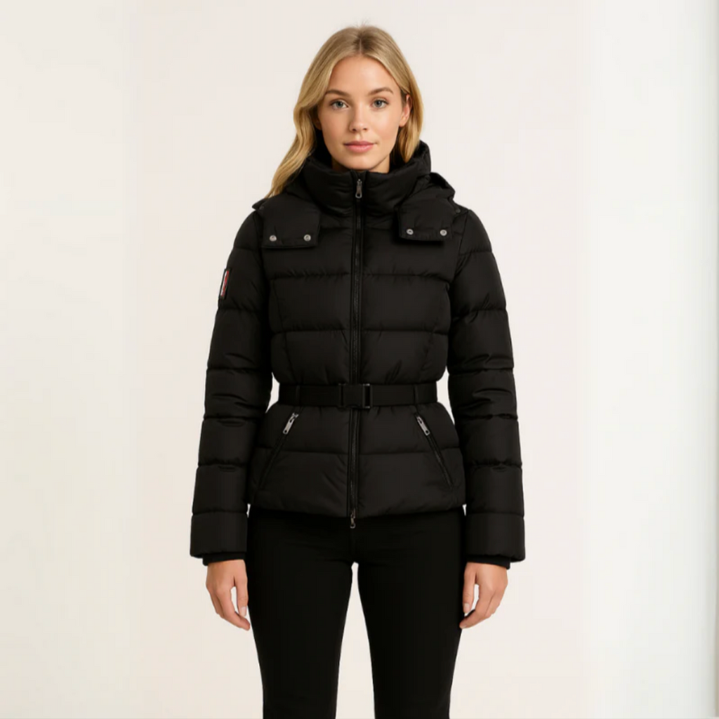 Briss | Damen Pufferjacke mit Gürtel & Wasserabweisend