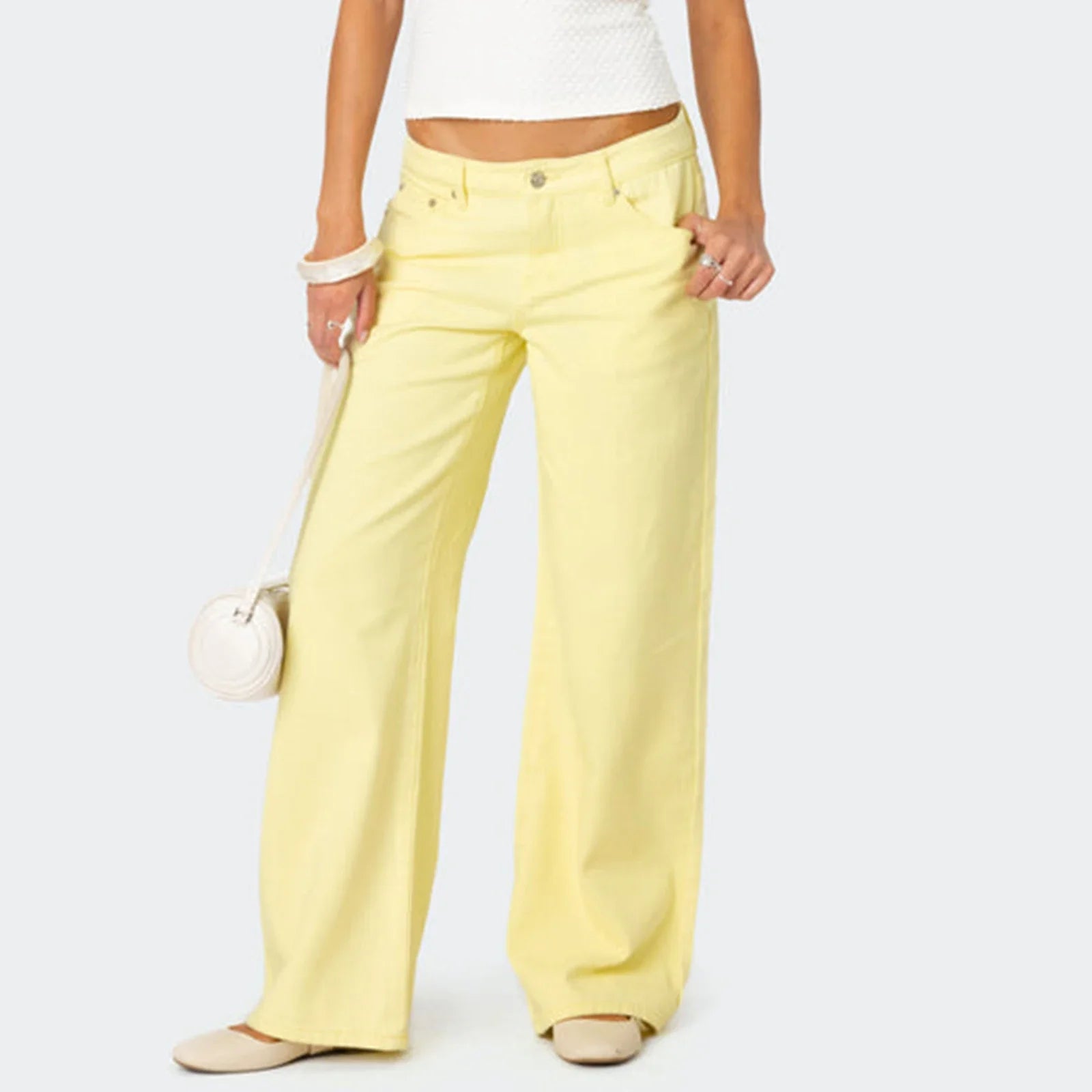 Briss | Damen-Jeans mit weitem Bein – Hoch taillierte Denim-Hose