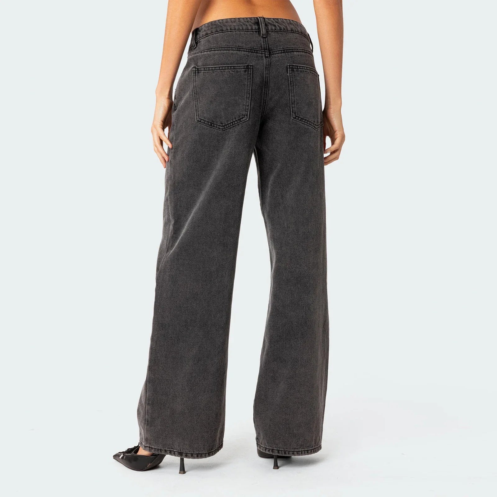 Briss | Damen-Jeans mit weitem Bein – Hoch taillierte Denim-Hose