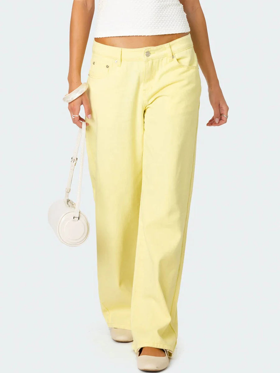 Briss | Damen-Jeans mit weitem Bein – Hoch taillierte Denim-Hose